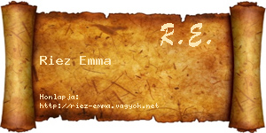 Riez Emma névjegykártya