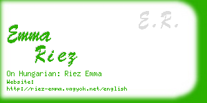 emma riez business card